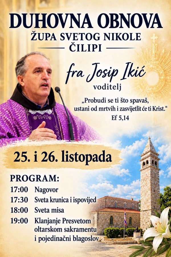 DUHOVNA OBNOVA U ČILIPIMA - listopad